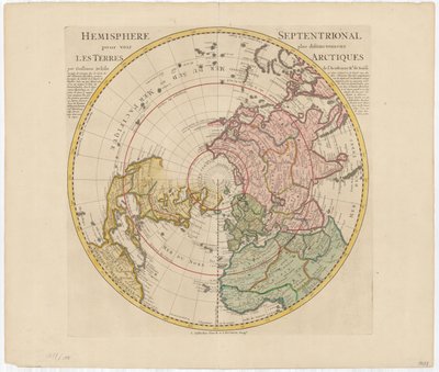 Nördliche Hemisphäre zur besseren Sicht auf die arktischen Gebiete von Guillaume Delisle
